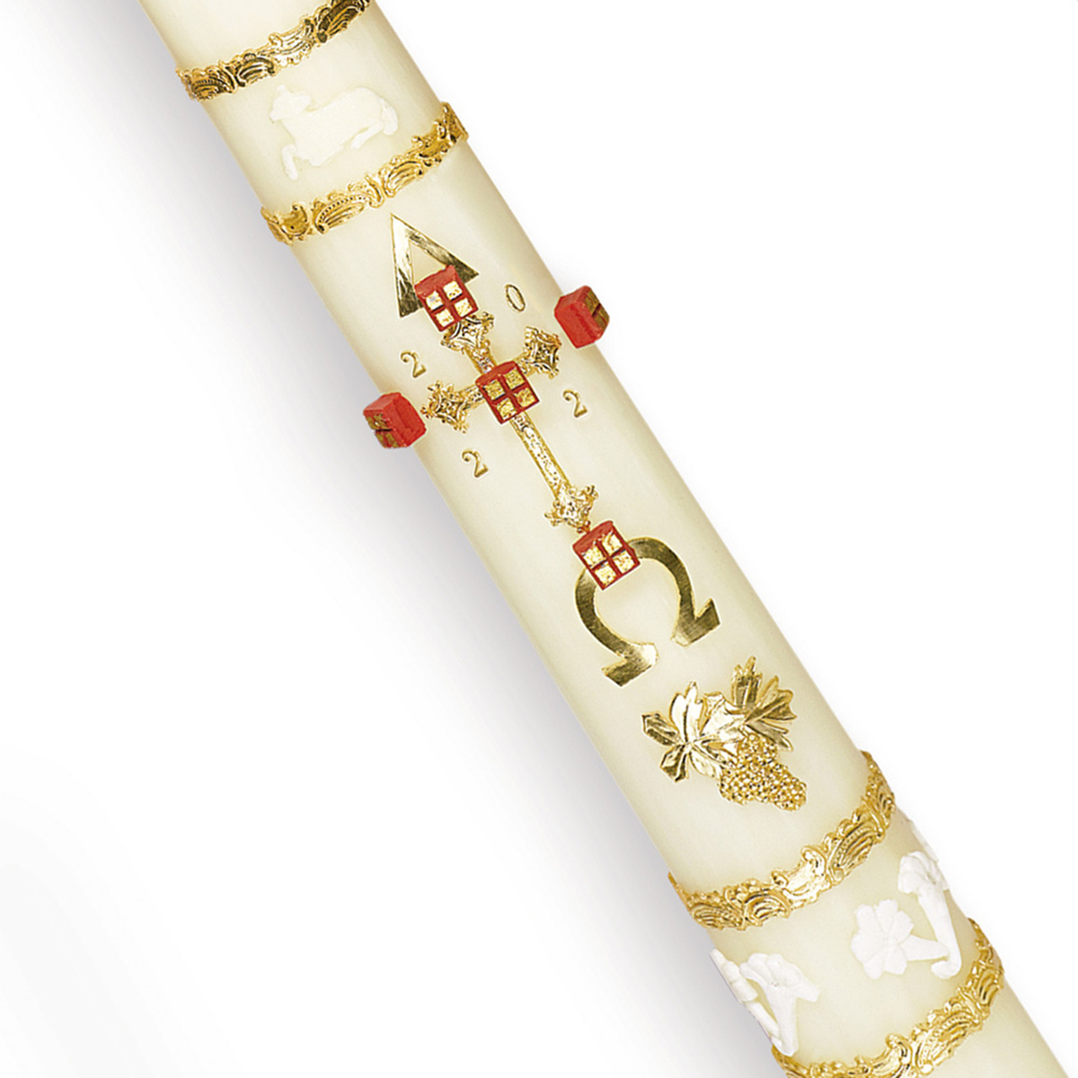 Root Paschal Candle Fully Ornamented 1 15/16” x 38”