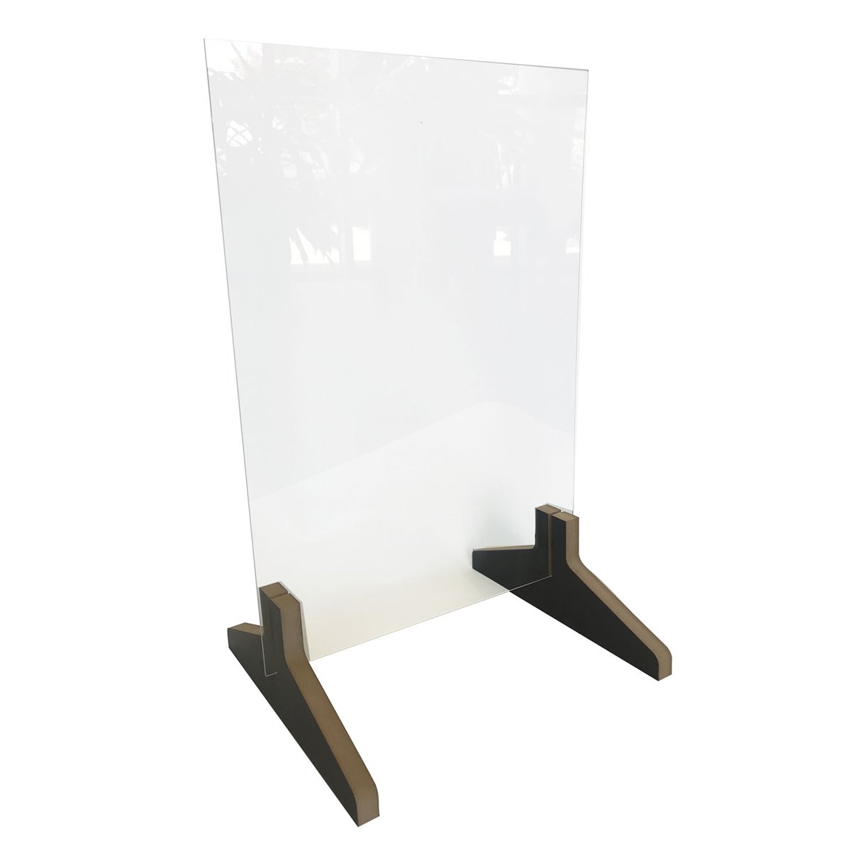 Waddell Countertop Protective Plastic Shield No Frame 2-piece Wood Base 23H x 15W x 12D 2-PACK