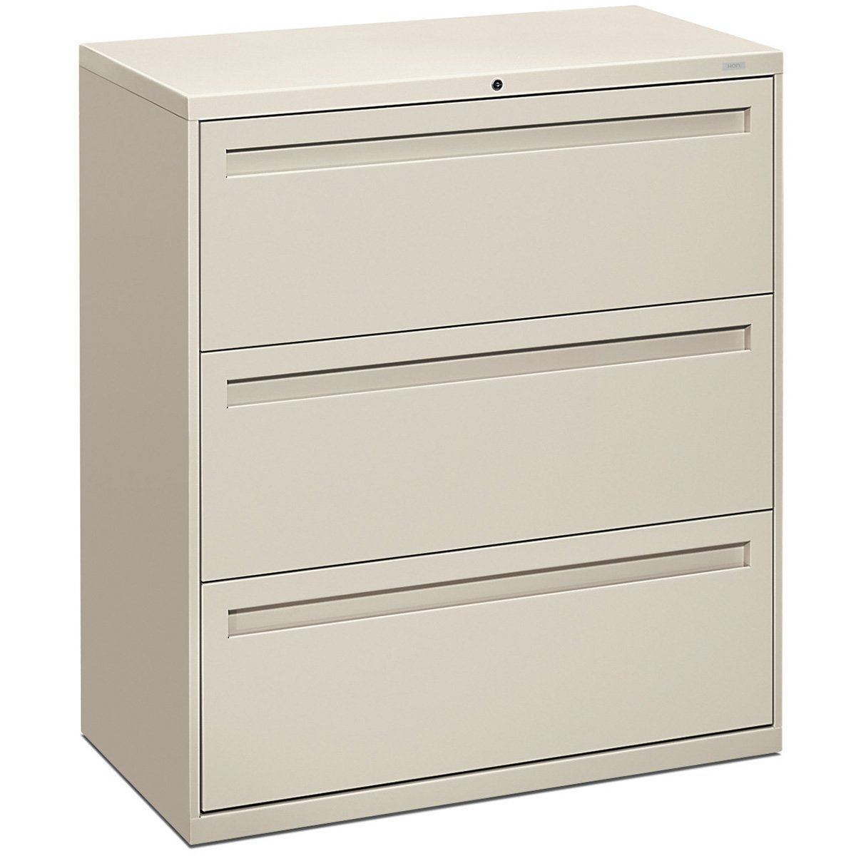 HON 700 Series 3-Drawer 36″ W Lateral File w Lock 19 1/4″ D