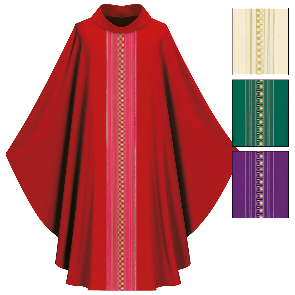 Slabbinck Gothic Chasuble with Roll Collar in Brugia Fabric