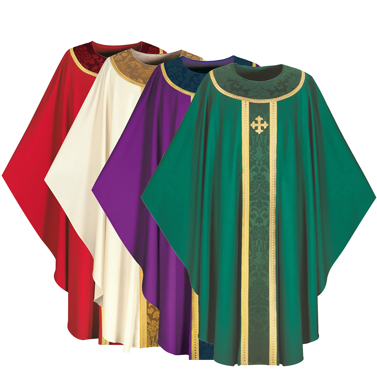 Slabbinck Gothic Chasuble with Brugia Fabric – Set of 4 Colors