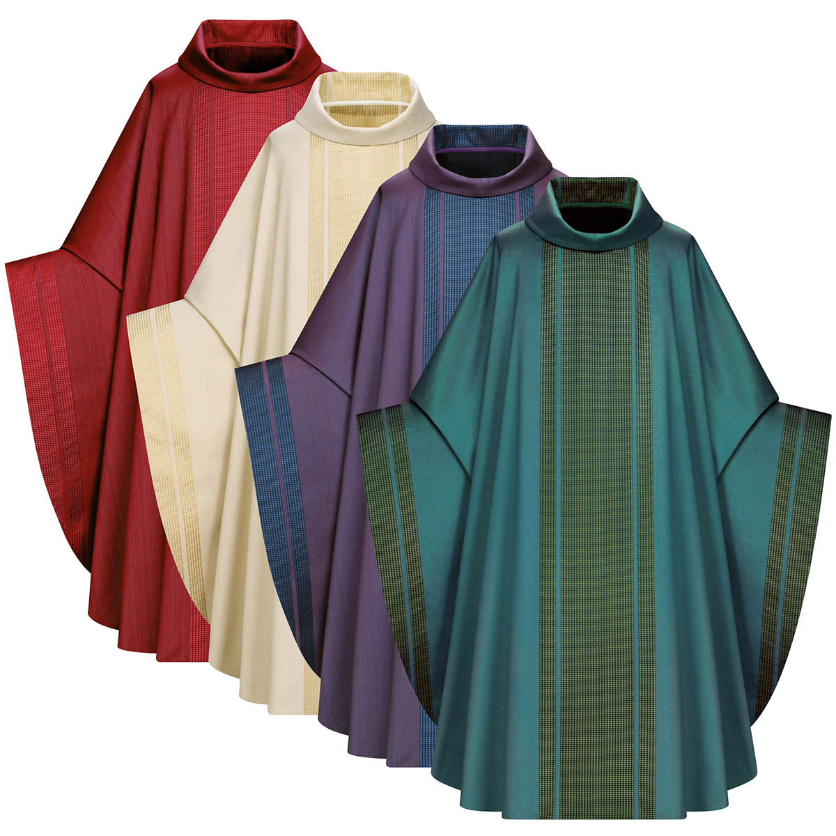 Slabbinck Gothic Chasuble with Roll Collar in Agate Fabric – Set of 4 Colors