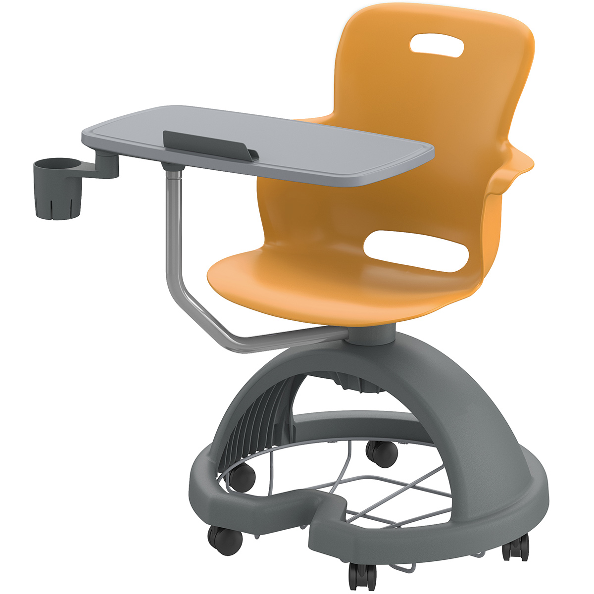 Haskell Ethos Chair w Soft Casters, Work Surface, Tablet Holder, Cup Holder