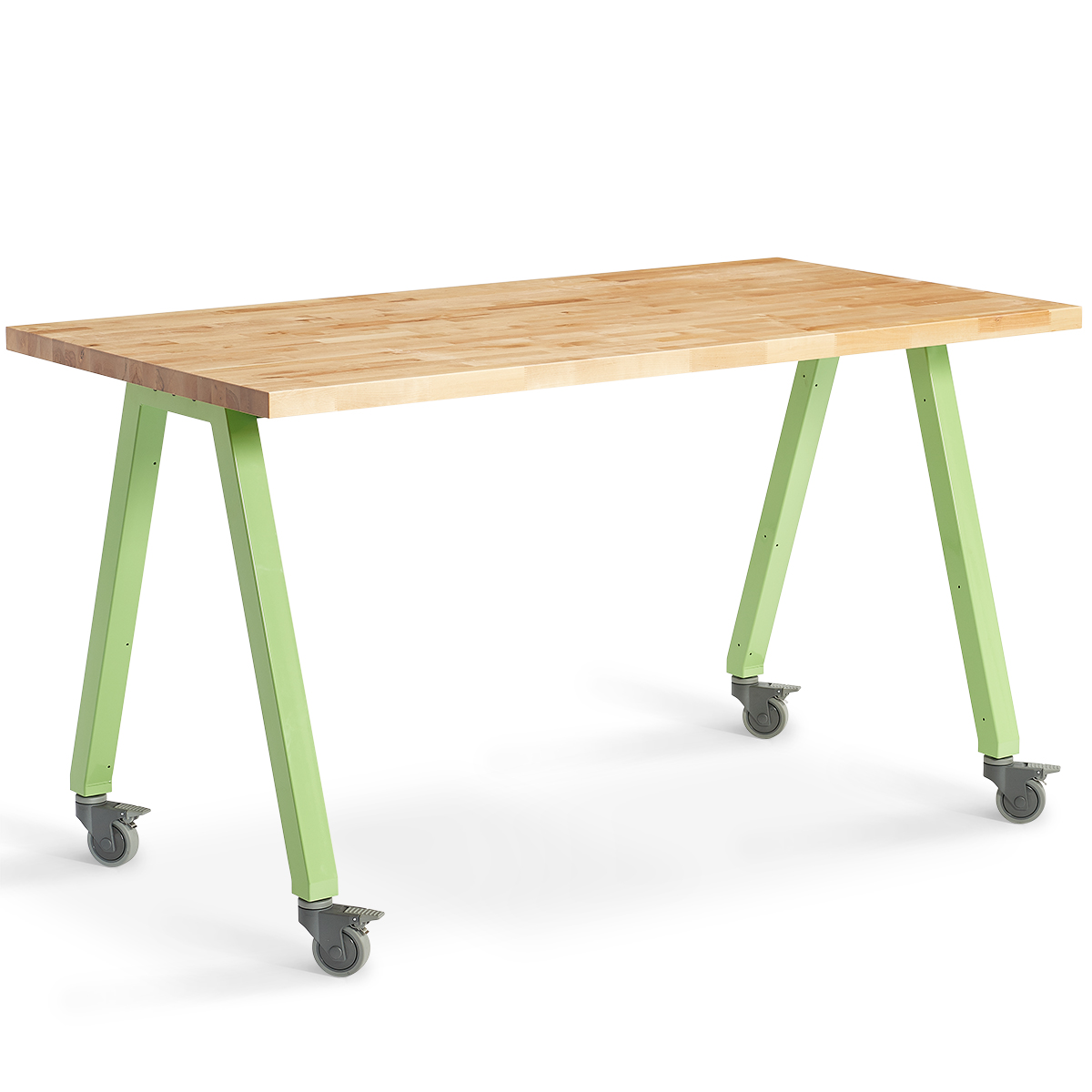 Smith System Planner Studio Butcher Block Table, 36×72″, 40″H, Casters