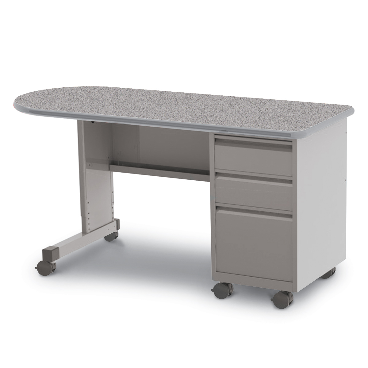 Smith System 24″ x 60″ Cascade Teacher Desk Right Pedestal B/B/F
